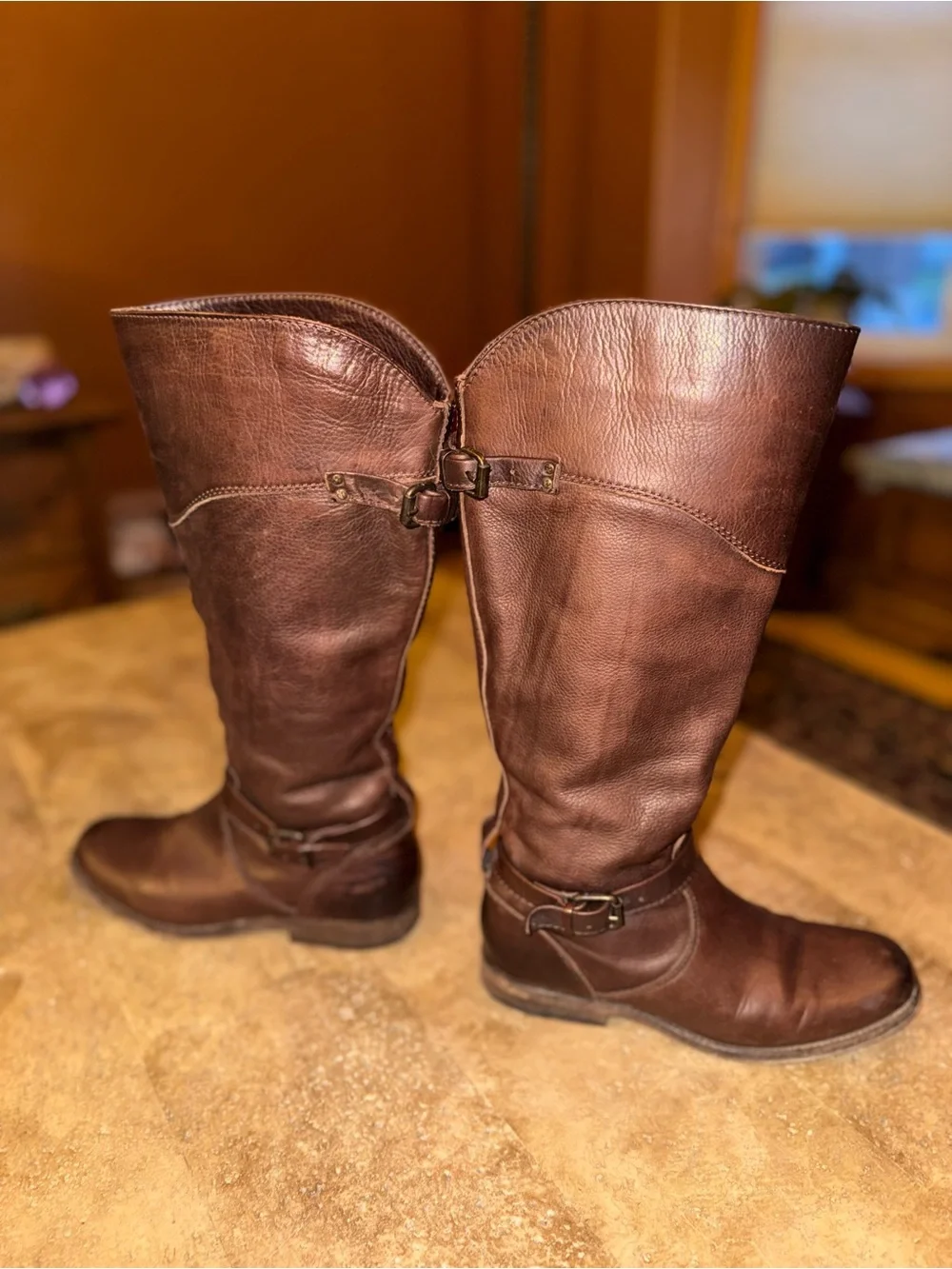 Frye Classic Brown Leather Tall Riding Boots